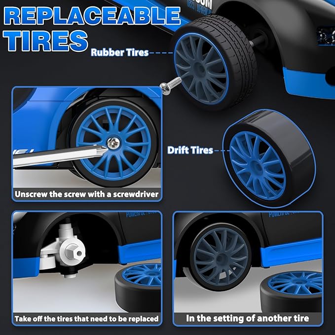 RC Drift Car, Mini Drift RC Cars 1:24 RC Car 4WD Drift Racing Car 2.4GHz Remote Control Cars with Headlight for Kids Electric Remote Toy Racing RC Car for 4 5 6 7 8-12 Year Old Kids