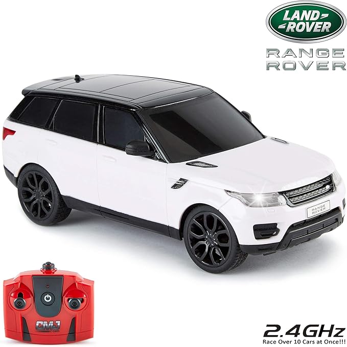 CMJ RC Cars Range Rover RC Remote Control Car Sport White 2.4Ghz 1:24 Scale. Great Kids Play Toy Auto