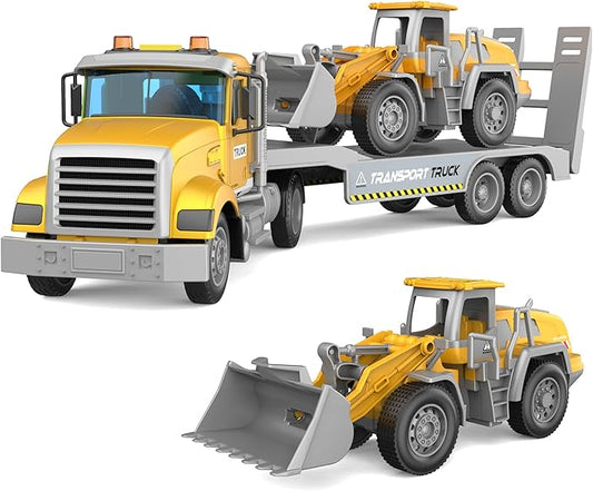 Carrier Vehicle Truck Toys for Kids, Includes Carrier Car and Bulldozer Truck, Cars Toy Birthday Gift for 3+ Years Old Boys and Girls