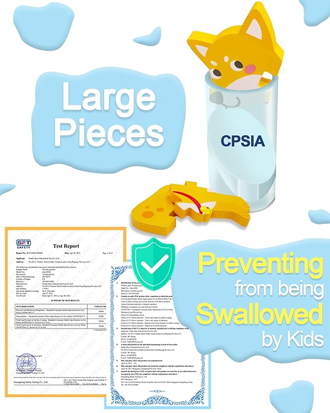 Benresive Wooden Toddler Puzzles Ages 1-3, Montessori Toys for 1 2 3 Year Old Boys Girls, 8 Pack Animal Toddler Toys Gifts for 1 2 3 Year Old Boys Girls, Learning Educational Preschool Puzzles