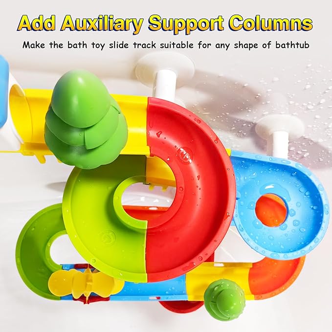 Bath Toys, DIY Fun Splicing Tracks Bath Toys, Bathtub Bath Toys, Scene Building Bath Toys for Kids Toddler, Christmas Birthday Gift for Boys Girls