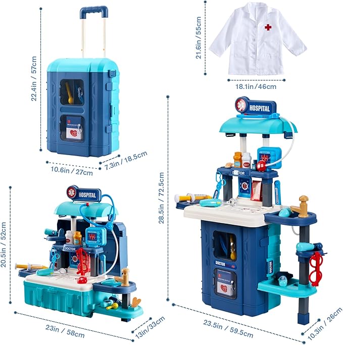 Kids Toy Doctor Kit, Toddler Medical Set with Stethoscope and Medical Tools Toys for 3 4 5 6 Years Old Boys Girls, Doctor Pretend Play Toy Gifts for Christmas Birthday Party New Year