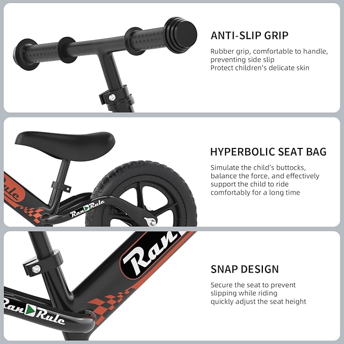 RoyalBaby Toddler Balance Bike for 2 to 5 Years Old Boys Girls Toys Gift, Lightweight Adjustable Seat and Handlebar Training Bicycle 12 Inch Wheel