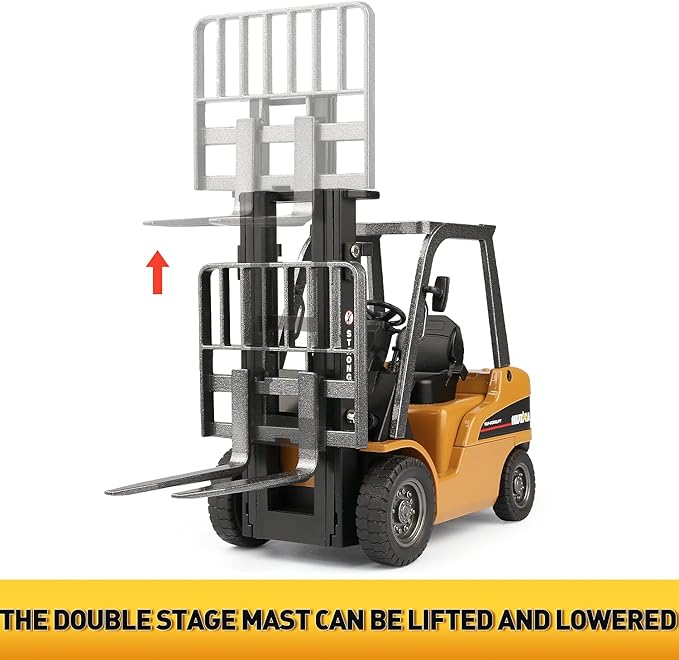 duturpo 1/50 Scale Diecast Forklift Truck Toys, High Detail Metal Construction Vehicles Model Toy for Kids (Forklift)