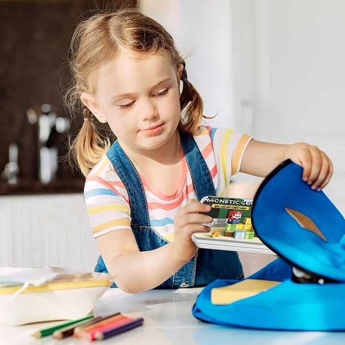 Mini Magnetic Blocks STEM Toys for Kids Ages 3-8, 35PCS Travel Building Set with Magnetic Storage Tin Box, Educational Construction Toys for Toddlers, Preschool Learning Birthday Gift for Boys & Girls