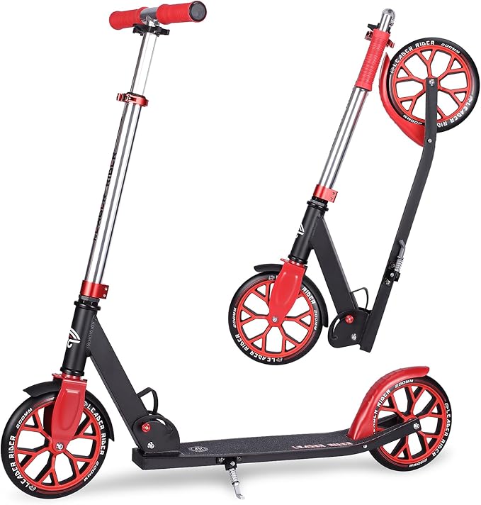 Kick Scooter - Collapsible Portable Kids Push Scooter - Lightweight Folding Design with High Visibility RGB Light Up LEDs on Stem, Wheels, and Deck