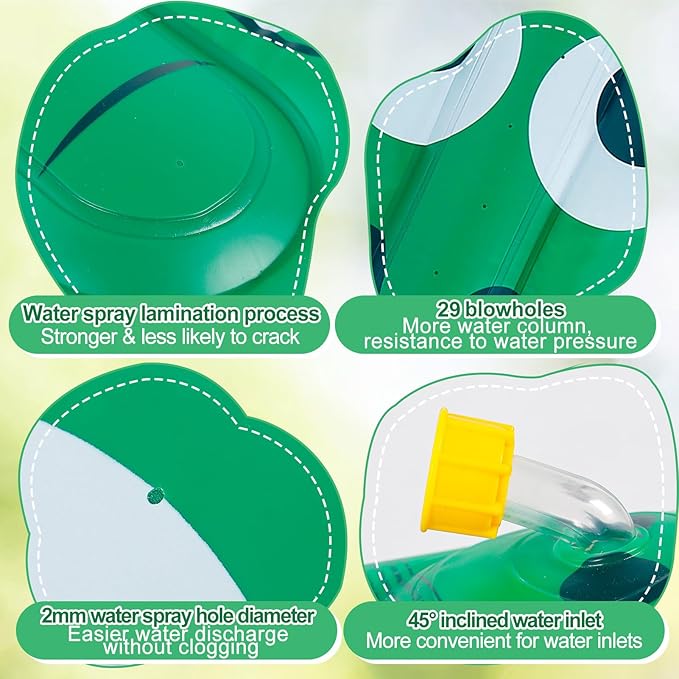 96" x 13" Extra Large Crocodile Sprinkler for Kids - Outdoor Toys Kids Toddler Water Sprinkler for Yard, Attaches to Garden Hose, Durable Inflatable Splashing Fun Toys for Garden Lawn