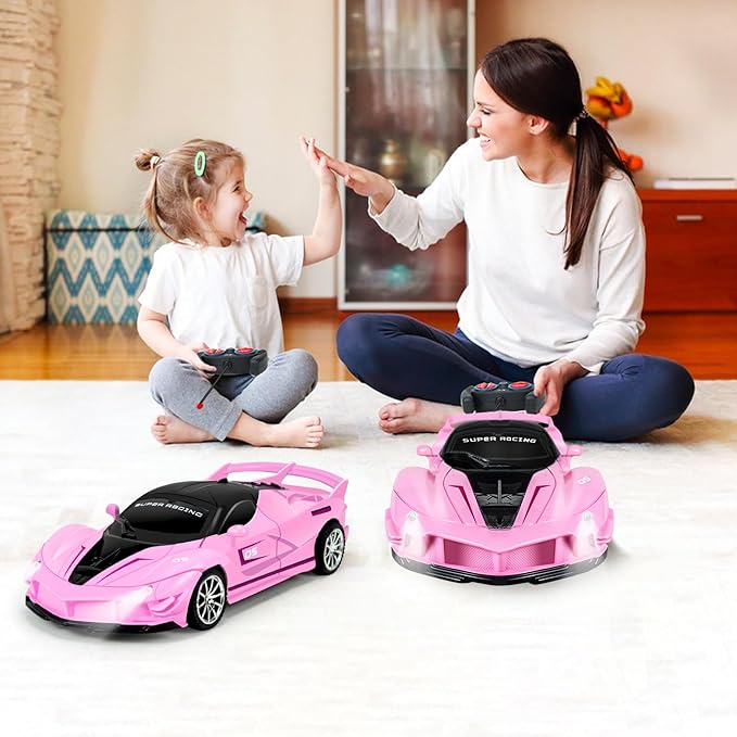 Remote Control Racing Car for Girls Boys 3 4-7 Christmas Birthday Gifts,Hobby RC Cars Toys for Age 3 4 5 6 7 8-12 Year Old Kids- 1:18 Scale Model Racing Car Pink 1 Pack