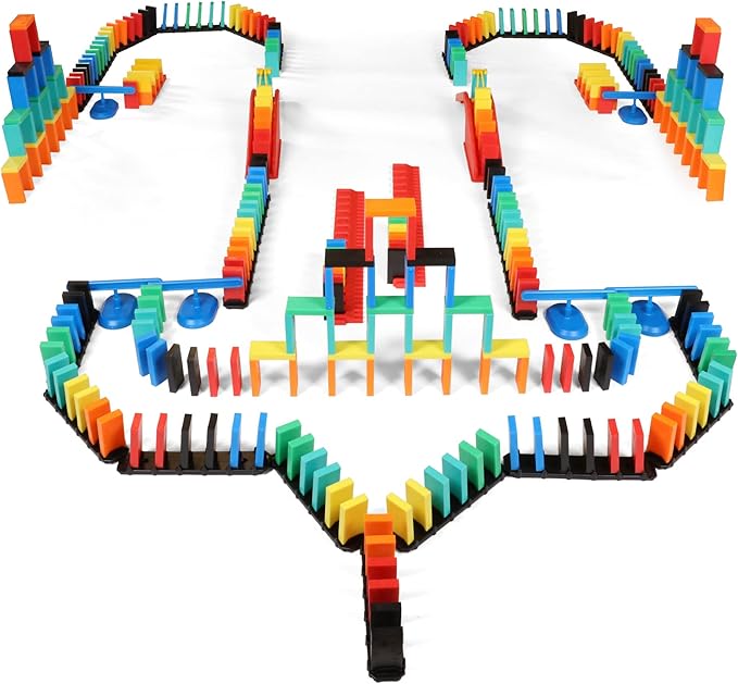 Bulk Dominoes Pro-Domino Kit | Dominoes Set, STEM STEAM Small Toys, Family Games for Kids, Kids Toys and Games, Building, Toppling, Chain Reaction Sets (Rapid Track Kit)