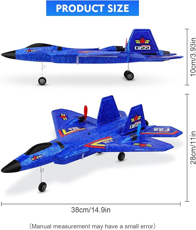 F22 RC Plane, Remote Control Airplane, 2.4Ghz Ultra Long Endurance Raptor RC Fighter Jet Toy Airplanes for Kids Beginners Boys Girls