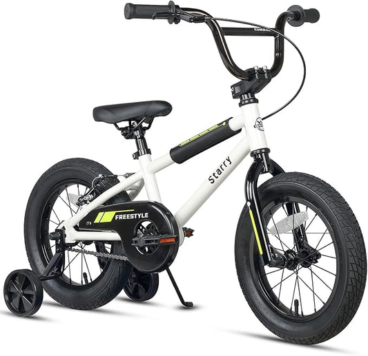 12 14 16 18 Inch Kids Bike BMX Style Bicycle with Training Wheels Coaster Brake for 1-10 Years Old Toddlers Boys Girls Multiple Colors