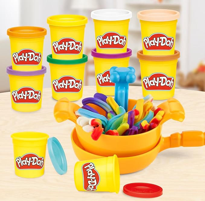 Play-Doh Pasta Dinner Playset, Kitchen Playset with 35+ Play Kitchen Accessories, Kitchen Toys for 3 Year Old Girls and Boys and Up
