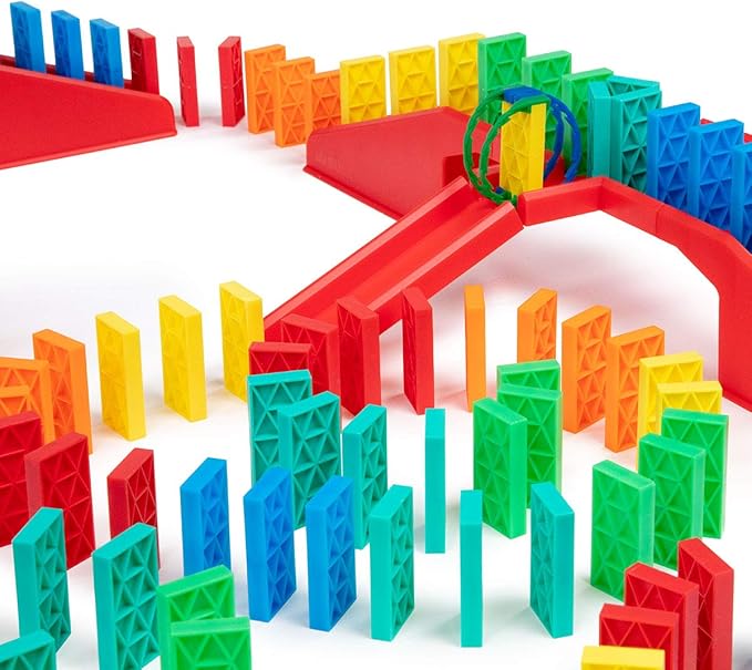 Bulk Dominoes Kinetic Domino Kit | Dominoes Set, STEM STEAM Small Toys, Family Games for Kids, Kids Toys and Games, Building, Toppling, Chain Reaction Sets (331pc)