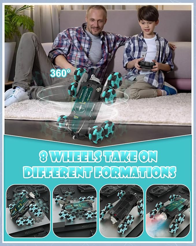 ATHLERIA 8WD Gesture Sensing Rc Stunt Car Toys for Ages 8-13,Hand Remote Control Cars-Double Sided 360°Rotating,Coolest Christmas Birthday Gifts Ideas for Boys Girls Kids Teens 8 9 10 11 12+ Year