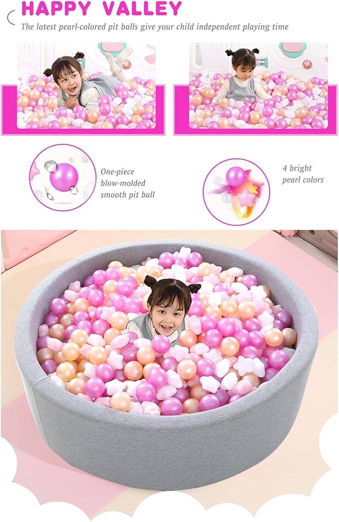 Ball Pit Balls and Stars, 100 200 500 Pieces Plastic Toy Balls for Kids Toddllers Baby Girls Ball Pits, Bounce House, Play Tent, Baby Pool Water Toys,Party Banner Props