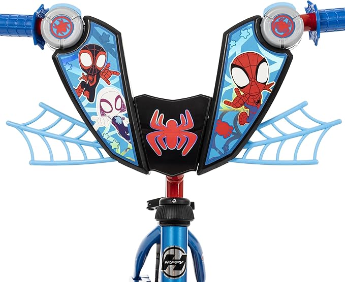 Huffy Disney and Marvel 12/16 Inch Boy's Bike for Kids, Multiple Color Options and Designs Available, Ideal for Ages 3+ Years Old, Removable Training Wheels, Adjustable Seat, Simple Coaster Brake