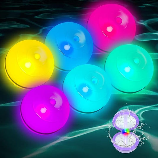 6 Pcs Light Up Led Quick Fill Water Balloons Reusable for Toddler Boys and Girls Ages 3+, Summer Beach Pool Refillable Water Ball Toys Outside Activities, Sealing Magnetic Water Balls