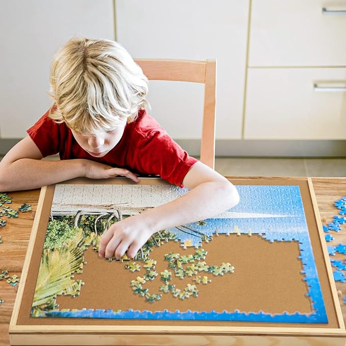 Puzzle Board with Drawers for 500 Piece Puzzle,25 x 19 Inch Wooden Jigsaw Puzzles Table for Adults, Game,Organizer,Storage,Accessories