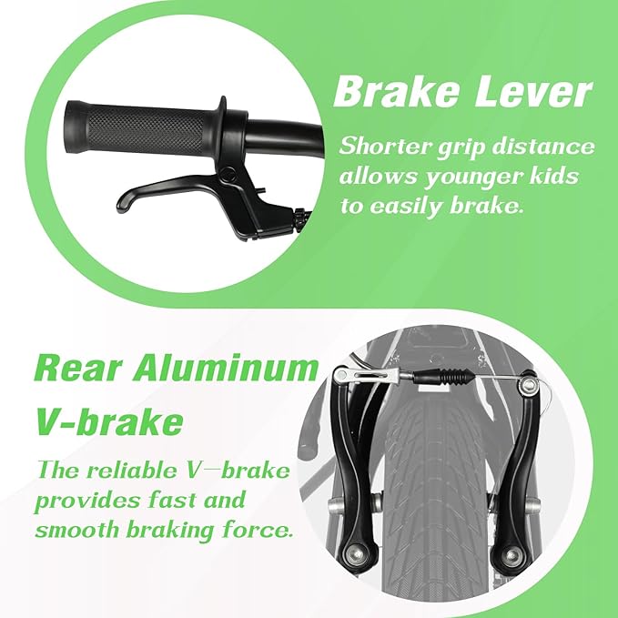 12 14 16 18 Inch Kids Bike BMX Style Bicycle with Training Wheels Coaster Brake for 1-10 Years Old Toddlers Boys Girls Multiple Colors