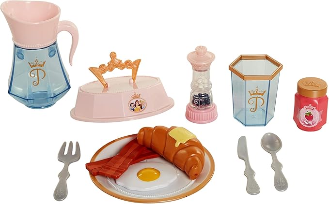 Disney Princess Style Collection Room Service Pretend Play Toy Set - with Serving Tray, Plate Cover, Pitcher & More for A Great Pretend Travel Experience - Girls Ages 3+