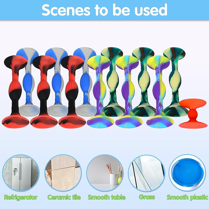 HugOutdoor 4.3 "Large Size 12Pcs 4 Colour Suction Cup Dart Silicone Sucker Soft Darts Kids Sticky Toys Indoor Outdoor Sports Throwing Games