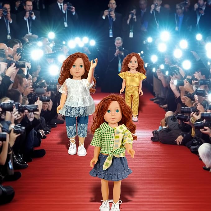 18-Inch-Doll-Clothes and Accessories - 8 Sets American Doll Clothes Compatible with All 18 inch Dolls Outfits Christmas Birthday Gift for Girls