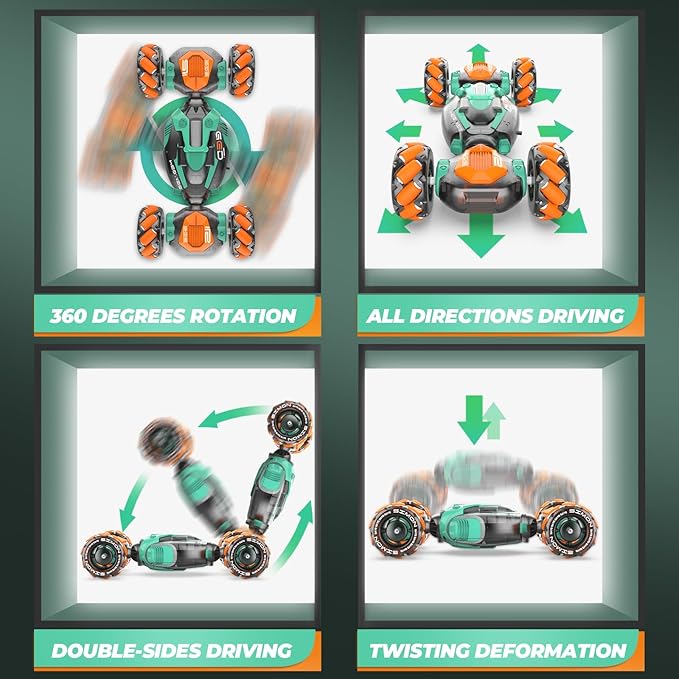 Dysaim Gesture Sensing RC Stunt Car, Gesture RC 2.4GHz Remote Control Sensor Twist Car for Boys Age 6-12 yr