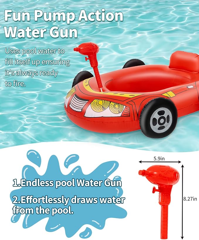 Pool Float Kids with Water Gun Toddler Swimming Toys Ages 3-8 Years Water Party