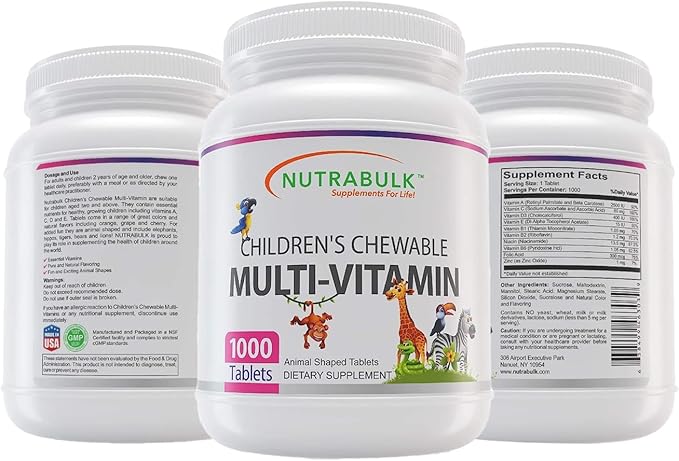 Children’s Chewable Multi-Vitamins - Promoting Kids' Overall Development - USA-Made, May Help to Support Immune, Bone, Brain & Overall Well Being- Vegan & Gluten Free - 1000 Cherry Tablets