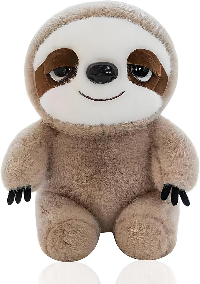 Sloth Stuffed Large Size Plush Animal 12.59 inches, Cute 3 Toe Sloth Plush Toy, Soft Sloth Stuffed Aniamls Doll Pillow Brown Toys Hugging Gifts for Girls Boys