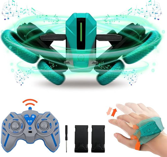 Hand Gesture Sensing Double-Sided Remote Control Car,360° 4wd Off-Road with Lights & Music Indoor/Outdoor Toy for 6-12 Age Boys Birthday Gift (Green)