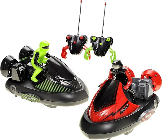 PowerTRC Remote Control Bumper Cars for Kids, RC Stunt Battle Race Cars for Boys, 2 Sets Players with Ejecting Drivers, Crash Sound Effects, Christmas Birthday Gift