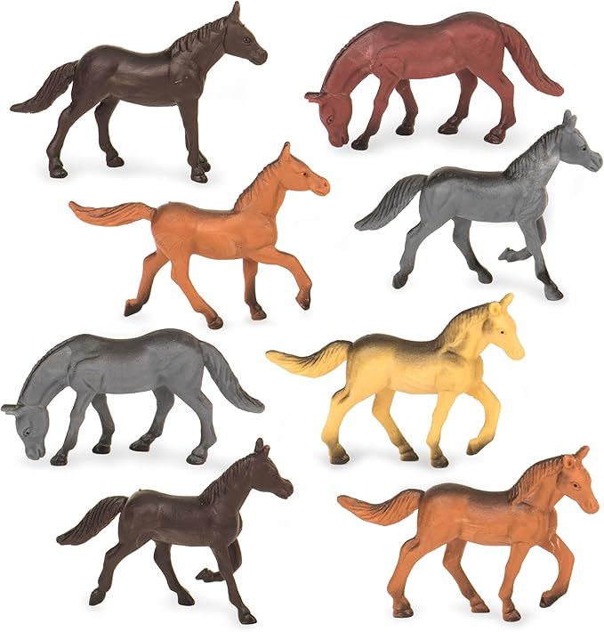 Terra by Battat – 60 Pcs Wild Horses Tube – Miniature Horse Toys – Plastic Animal Toys – Mini Animal Figurines for Kids and Toddlers 3 Year Old or More