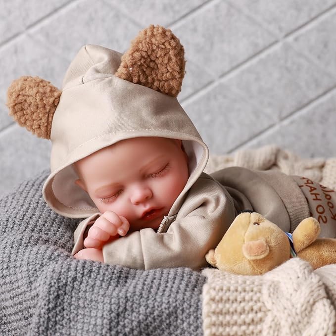 BABESIDE Lifelike Reborn Boy Doll Tero 17 Inches Realistic Baby Doll with Soft Cloth Body Limbs Poseable Real Life Baby Dolls with Feeding Accessories for Kids Ages 3+