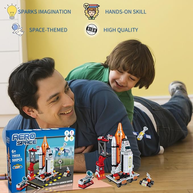 Space Rocket Stem Project Toy for Boy Age 7 8 9 10 11 12 13 Building Block for Kid Age 8-12 Science Kits for Kids Age 8-14 Christmas Birthday Gift for Boys Girls 7-13