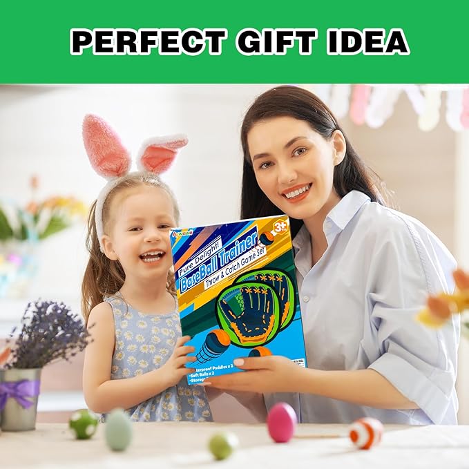 Aywewii Toss and Catch Ball Game Toddler Kids Beginner Baseball Training Glove Beach Pool Toys Outdoor Yard Games for 3 4 5 6 7 Year Old Boys Girls Toys Birthday Gifts Easter Basket Stuffers