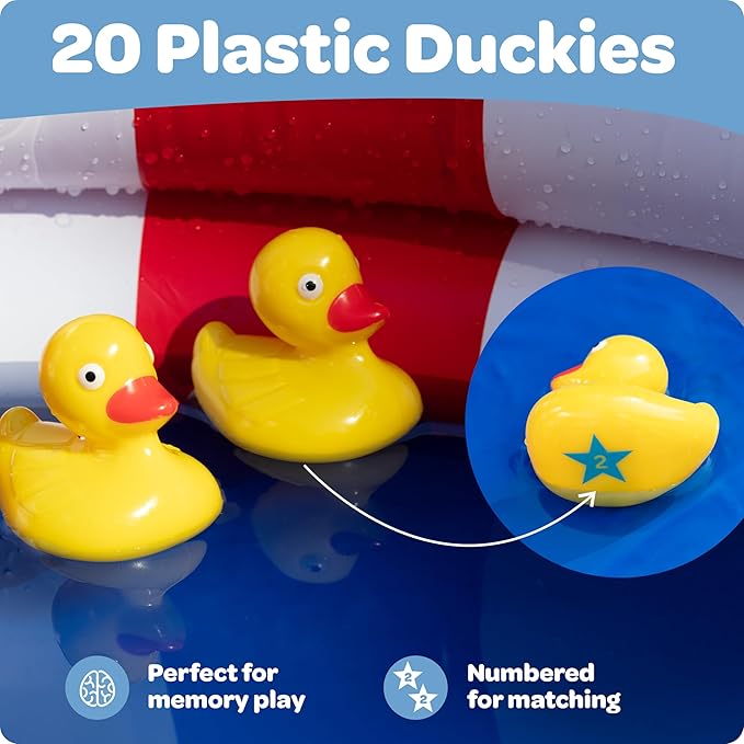 Duck Pond Matching Carnival Game, Outdoor Games for Kids Birthday Party Field Day Fun Activities for Kids 4-8, 3-5 - Outdoor Water Toys and Games for Backyard, Memory Game, Easter Gift Summer Toy