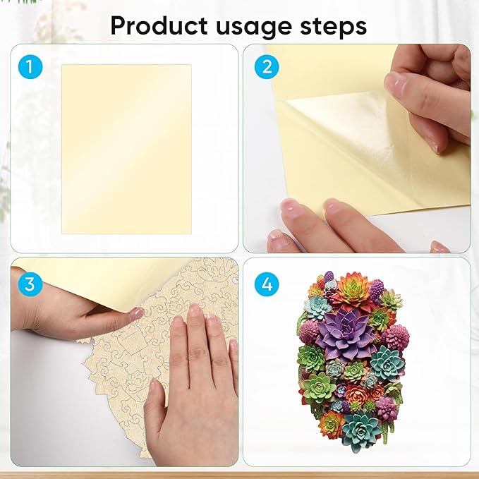 Succulent Waterfall Wooden Puzzles, 200 Pieces Jigsaw Puzzles 12.6'' x7.8'', Unique Design Liberty Wooden Puzzles for Adults and Kids, Family Game Gift Medium Size