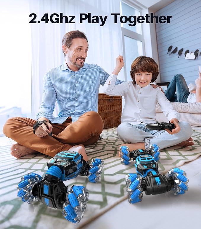 RC Cars for Boys Girls, 4WD Gesture Sensing Remote Control Car Kids Stunt Truck Toys, 2.4GHz Multiple Terrains Hand Controlled Vehicle Double Side Driving Chrismas Birthday Gift