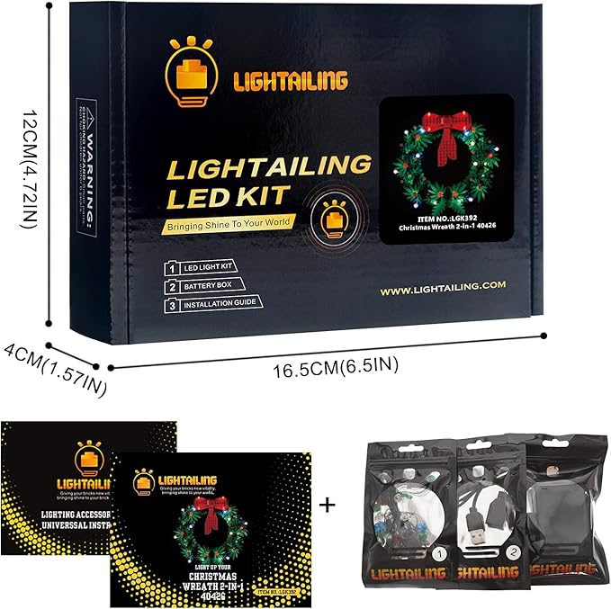 LIGHTAILING Light Set for (Christmas Wreath) Building Blocks Model - Led Light kit Compatible with Lego 40426(NOT Included The Model)