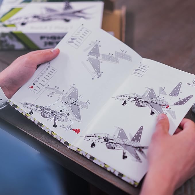 Erector Set Fighter Jet for Boys - Girls | Metal Model Airplane Kit for Adults Teens and Advanced Kids | Stem Toy | Educational and Engineering | 158 pcs