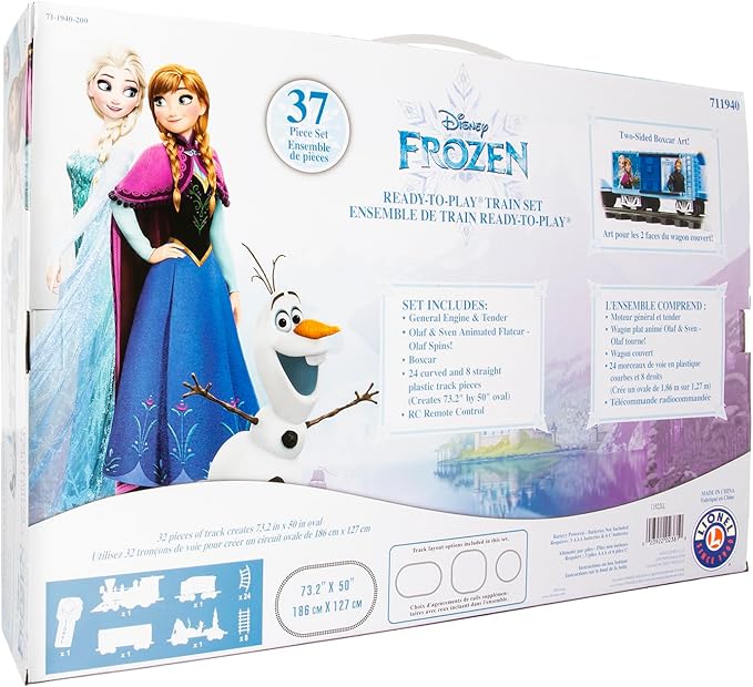 Lionel Disney's Frozen Ready-to-Play Set, Battery-Powered Model Train Set with Remote