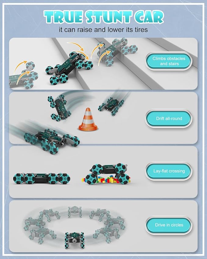 ATHLERIA 8WD Gesture Sensing Rc Stunt Car Toys for Ages 8-13,Hand Remote Control Cars-Double Sided 360°Rotating,Coolest Christmas Birthday Gifts Ideas for Boys Girls Kids Teens 8 9 10 11 12+ Year