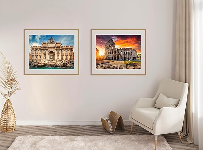 Jigsaw Puzzles 2 Pack 1000 Pieces - WISHDIAM Puzzles for Adults - Trevi Fountain & Colosseum City Impossible Hard Difficult Challenging Puzzles for Home Decor Birthday Party Gifts Toy for Men Women