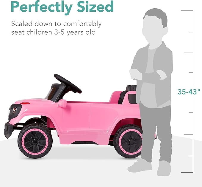 Best Choice Products Kids 6V Ride On Truck w/Parent Remote Control, 3 Speeds, LED Lights, Pink