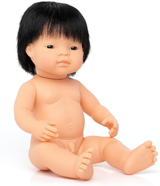 Miniland Doll 15'' Asian Boy (Polybag) - Made in Spain, Anatomically Correct, Quality, Inclusion