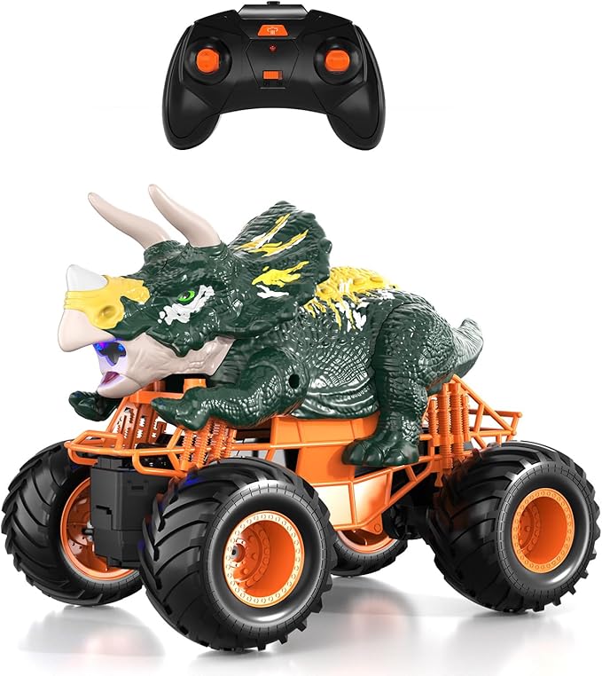 Bennol Remote Control Dinosaur Car for Boys Kids, 2.4Ghz RC Dinosaur Truck Toys for Toddlers, Electric Hobby RC Car Toys with Light & Sound Spray for 3 4 5 6 7 8 Year olds Kids Boys Girls