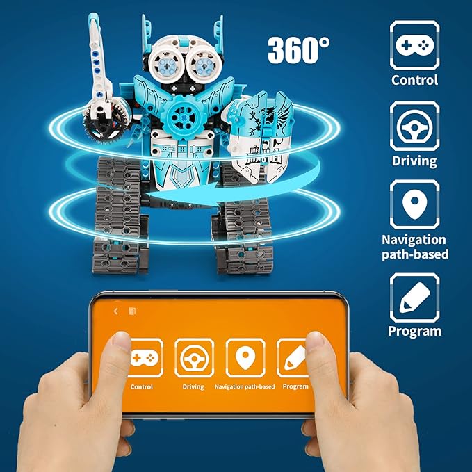 PREPOP Remote Control Robot Building Kits for Kids 6-12- 3 in 1 STEM Projects APP/RC Robotics for Kids Ages 8-12 and up, Christmas Birthday Gifts Toys for Boys and Girls