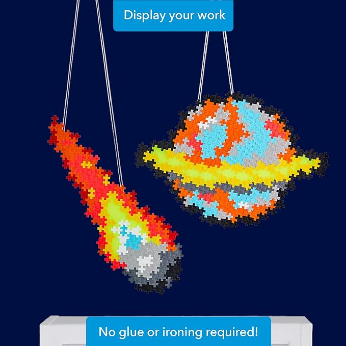 Plus Plus Puzzle By Number, 500 Piece Mini Interlocking Hashtag Color Blocks, 3D Pixel Art Kit for Kids - Outer Space