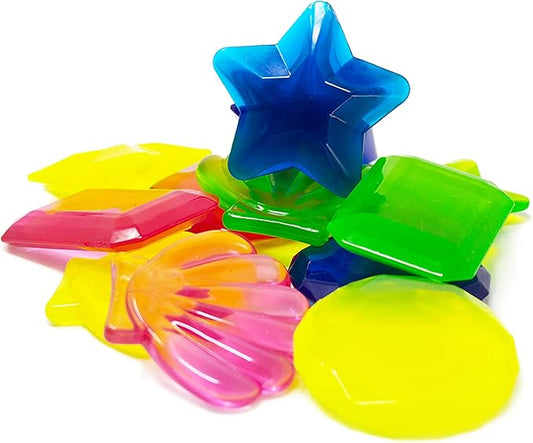 Boley Dive Gems Swim Toys - 12 Pack Pool Diving Toys for Kids - Sinking Swimming Pool & Bath Toys for Toddlers, Water Games - Includes Sea Shells, Stars, Circles & Rectangles